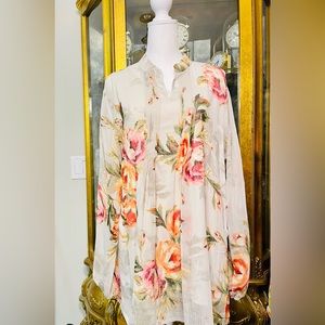 Sheer Floral Blouse with Tank top